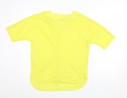Womens UK Size 12 Gallery Yellow Basic T-Shirt