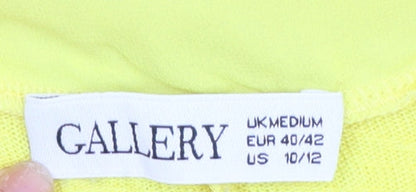 Womens UK Size 12 Gallery Yellow Basic T-Shirt