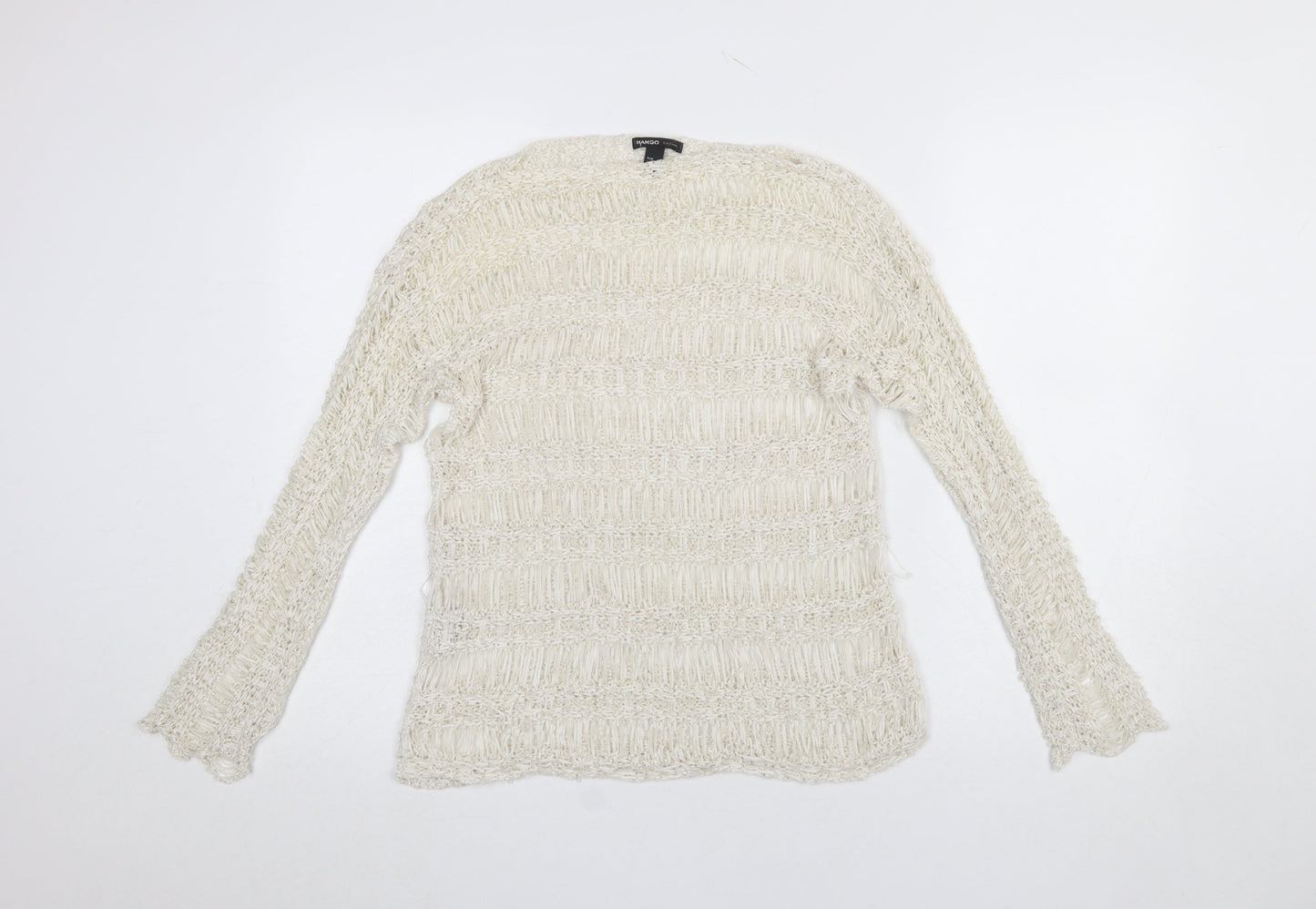 Womens UK Size M Mango Ivory Pullover Jumper