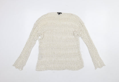 Womens UK Size M Mango Ivory Pullover Jumper