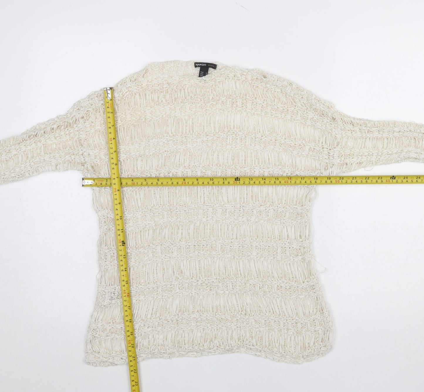 Womens UK Size M Mango Ivory Pullover Jumper