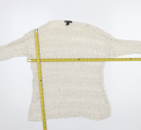 Womens UK Size M Mango Ivory Pullover Jumper