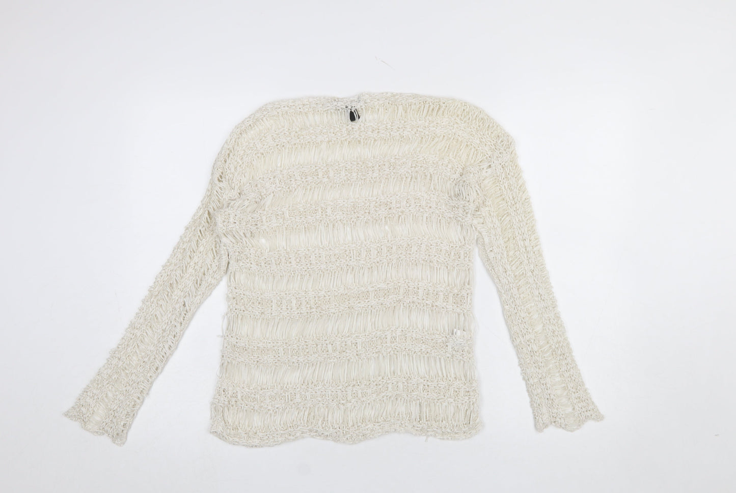 Womens UK Size M Mango Ivory Pullover Jumper
