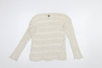 Womens UK Size M Mango Ivory Pullover Jumper