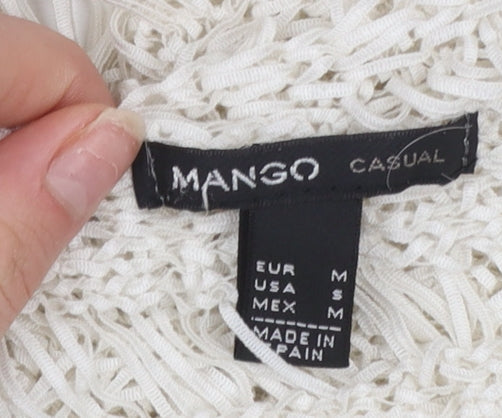 Womens UK Size M Mango Ivory Pullover Jumper