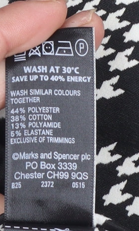 Womens UK Size 12 Marks and Spencer Slim Fit BusinessCasualWorkwear Black Trouse
