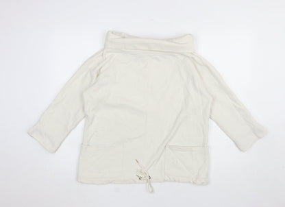 Womens UK Size 14 Cotton Traders Ivory Pullover Sweatshirt