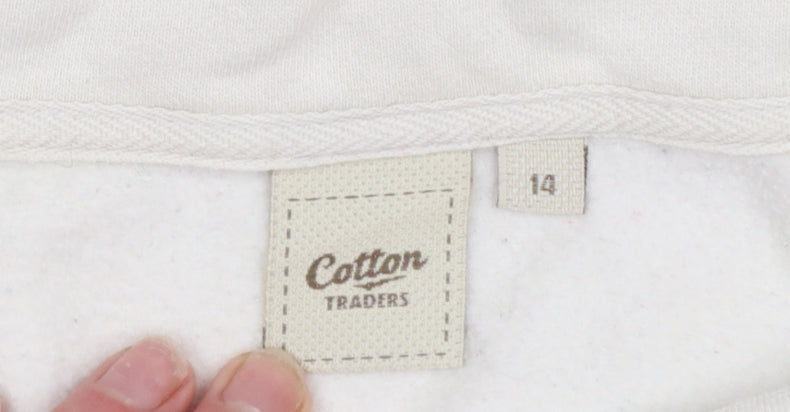 Womens UK Size 14 Cotton Traders Ivory Pullover Sweatshirt