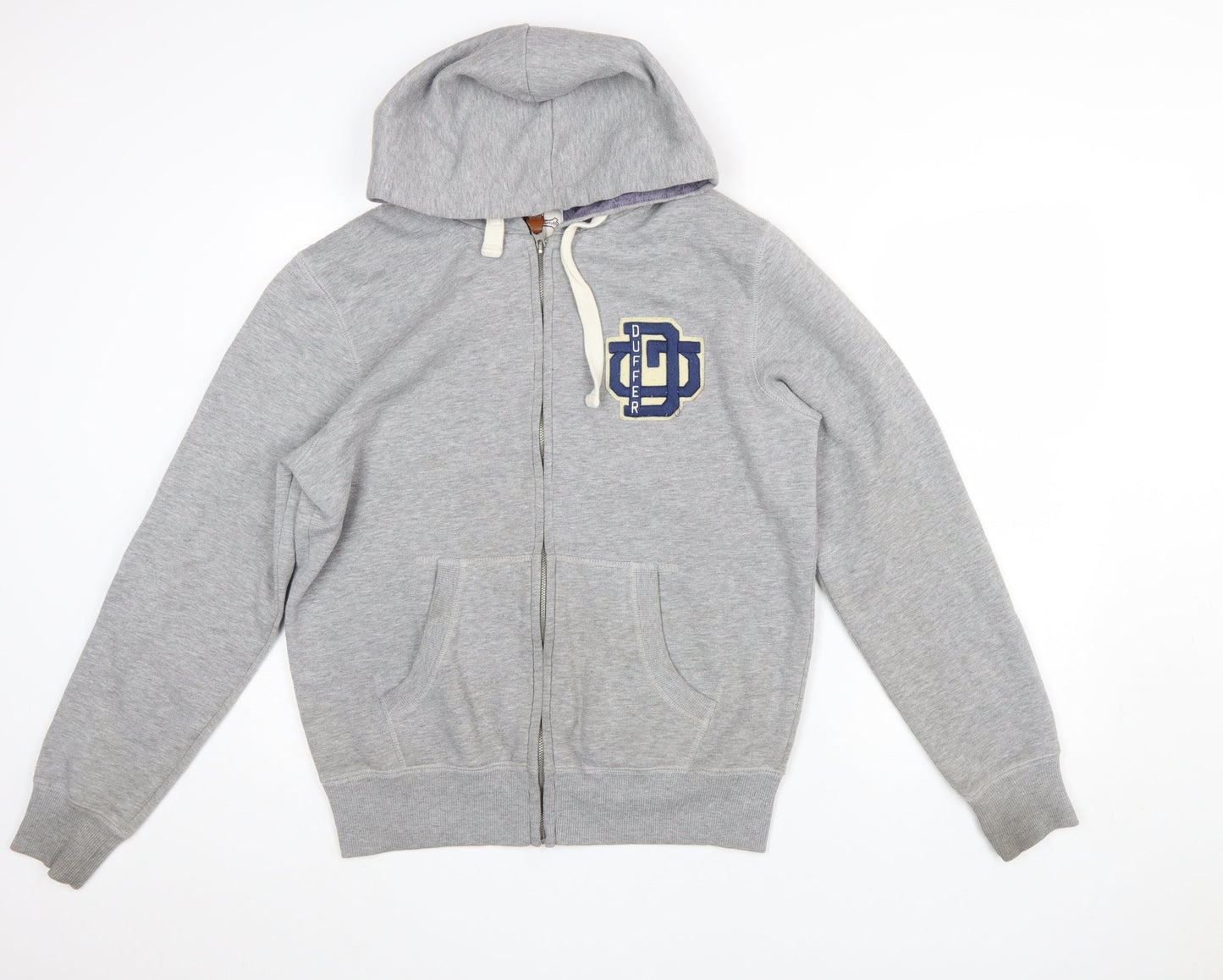 Mens UK Size M Duffer Grey Full Zip Hoodie
