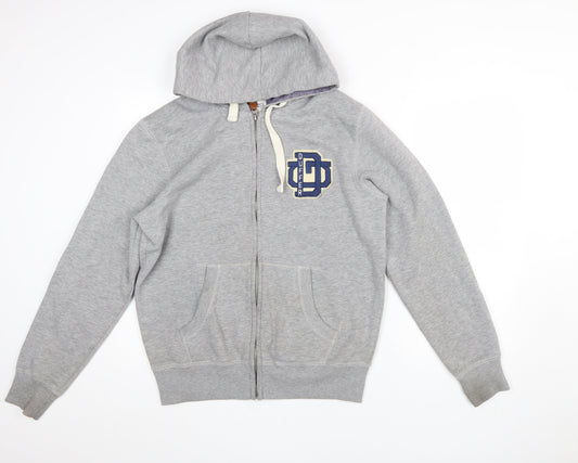 Mens UK Size M Duffer Grey Full Zip Hoodie