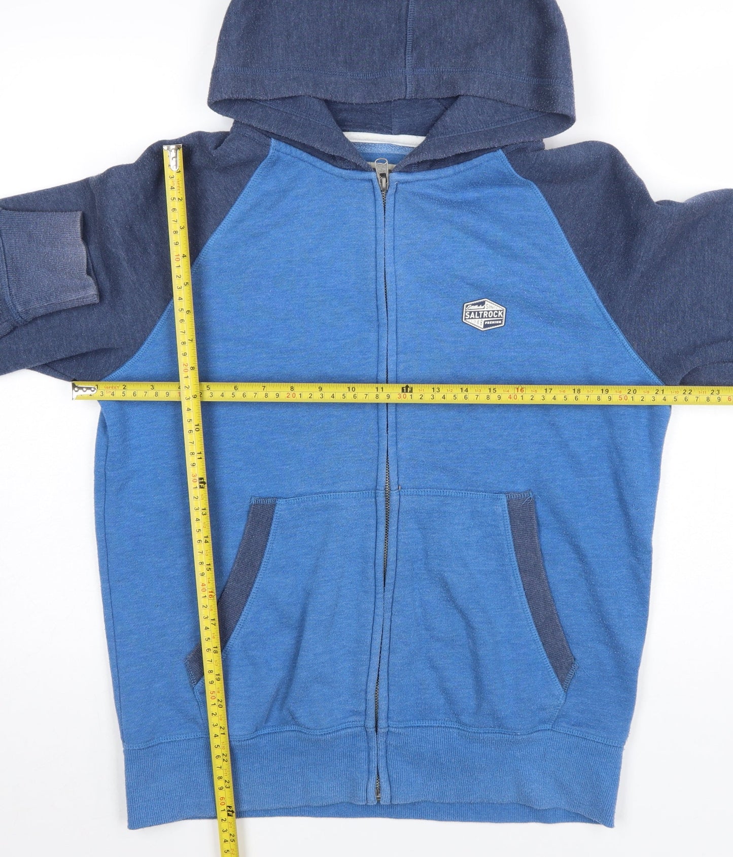 Mens UK Size S Saltrock Blue Full Zip Hoodie