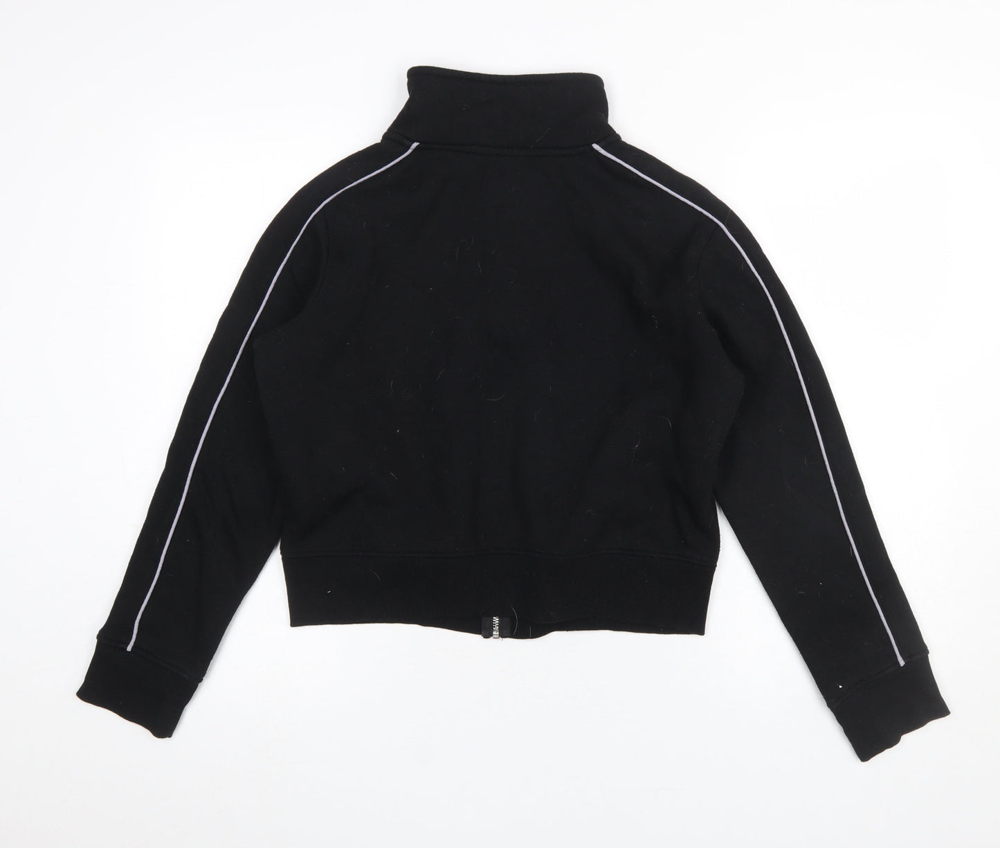 Womens UK Size 12 Fabric Black Full Zip Sweatshirt