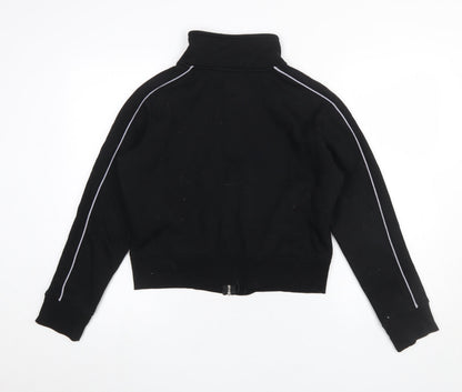 Womens UK Size 12 Fabric Black Full Zip Sweatshirt