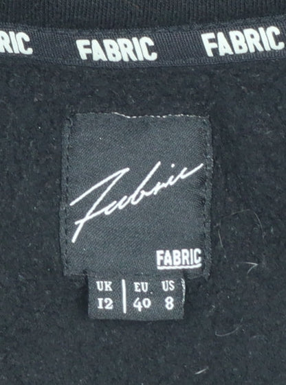 Womens UK Size 12 Fabric Black Full Zip Sweatshirt