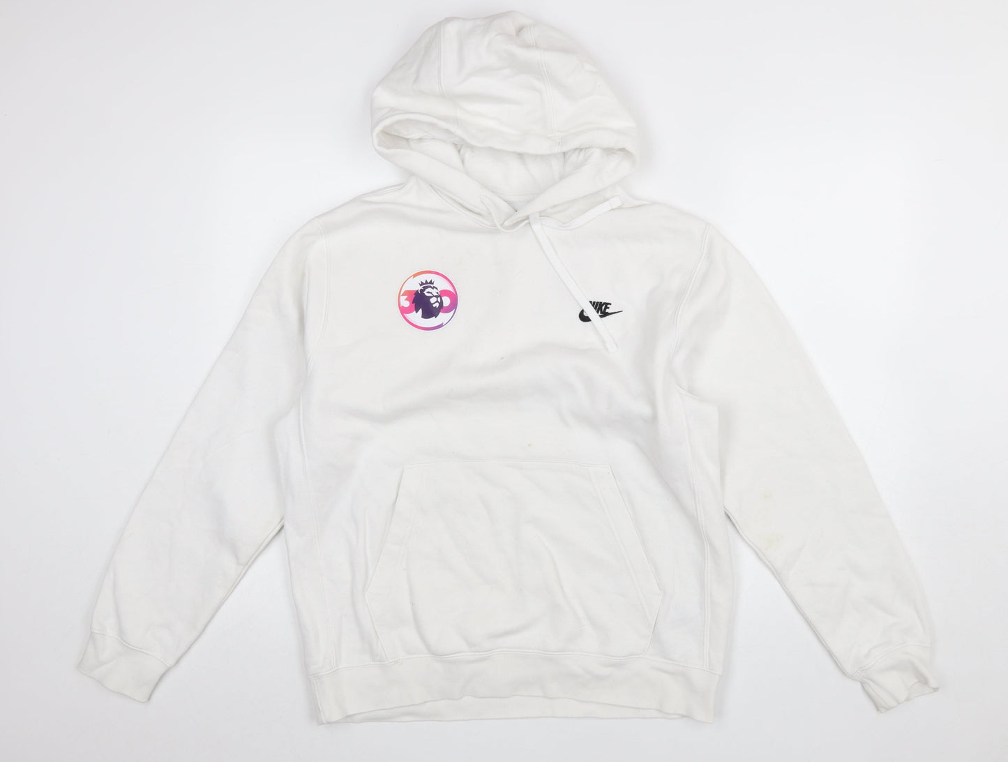 Mens UK Size M Nike White Pullover Hoodie