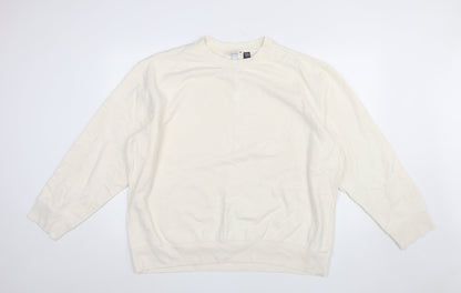 Mens UK Size 2XL H&M Ivory Pullover Sweatshirt
