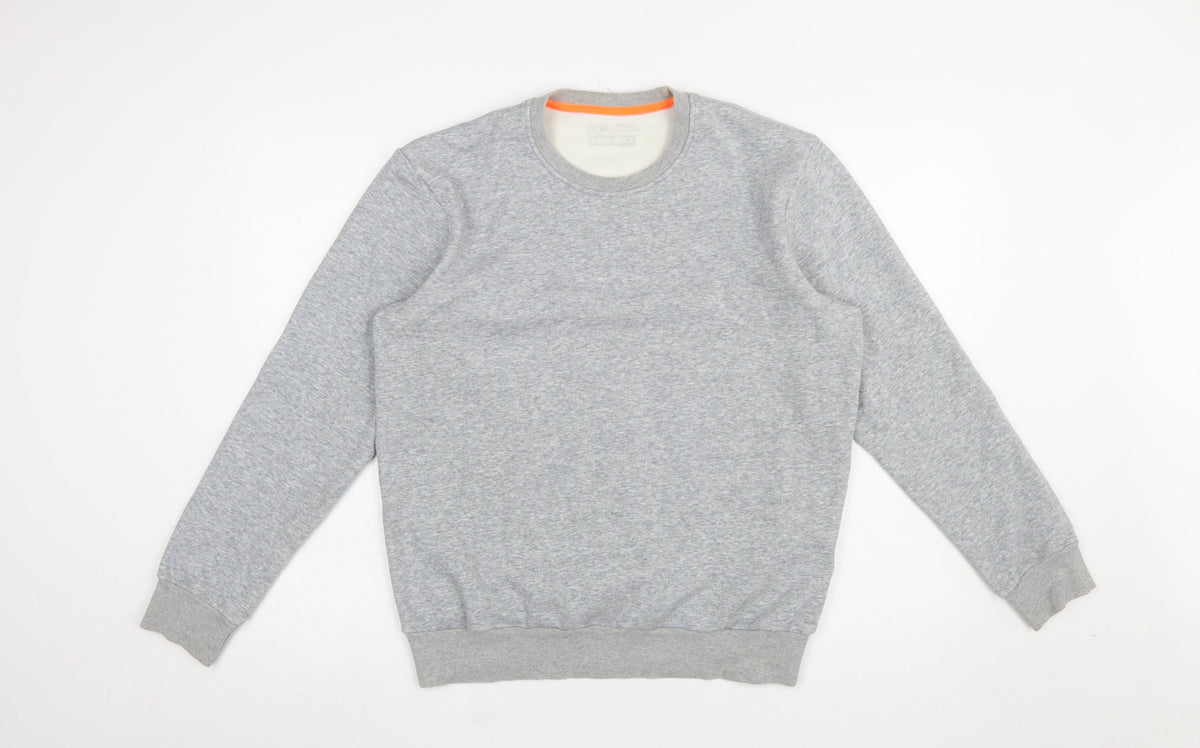 Mens UK Size L Blue Star Grey Pullover Sweatshirt