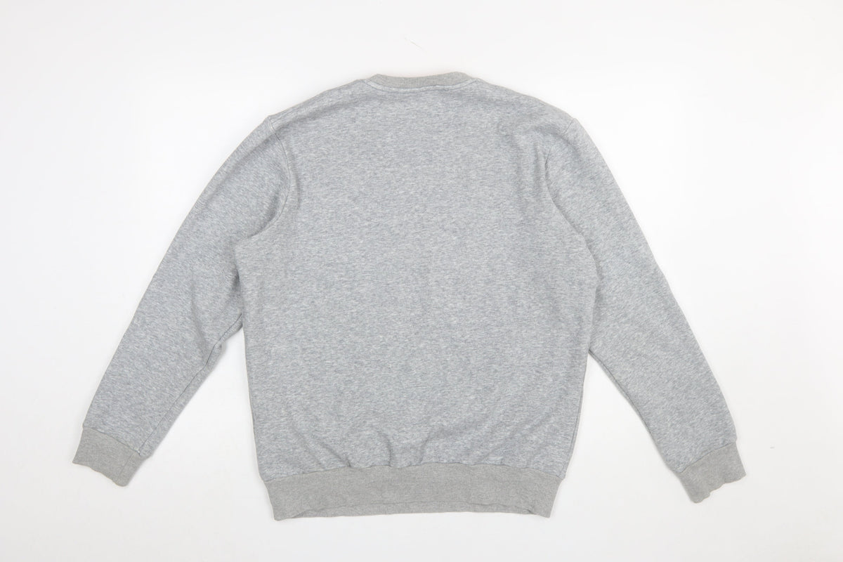 Mens UK Size L Blue Star Grey Pullover Sweatshirt