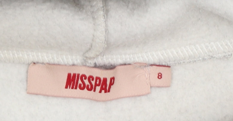 Womens UK Size 8 Misspap Grey Pullover Hoodie