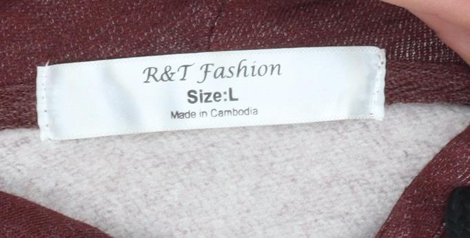 Womens UK Size L R&T Fashion Red Pullover Hoodie