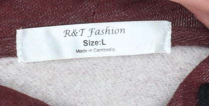 Womens UK Size L R&T Fashion Red Pullover Hoodie