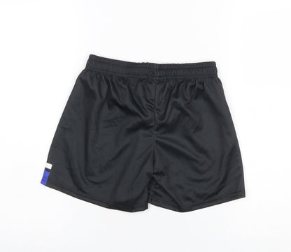 McKvr Boys Black Athletic Sports Shorts 28in Regular Fit Polyester