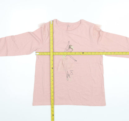 Girls UK Size 14 Years Vertbaudet Pink Pullover T-Shirt