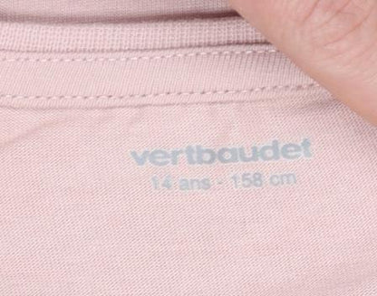 Girls UK Size 14 Years Vertbaudet Pink Pullover T-Shirt