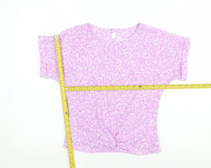 Womens UK Size 3/4 Years (approx UK 4) Dunnes Stores Purple Basic T-Shirt