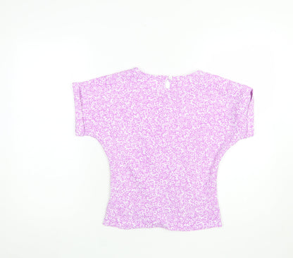 Womens UK Size 3/4 Years (approx UK 4) Dunnes Stores Purple Basic T-Shirt