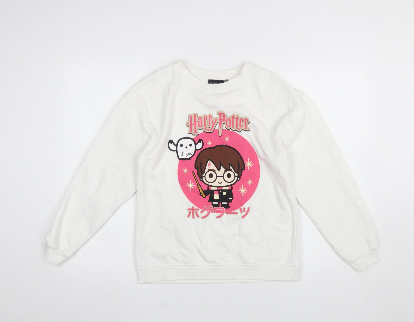 Primark Girls White Harry Potter Graphic Fleece Sweatshirt 12-13 Years