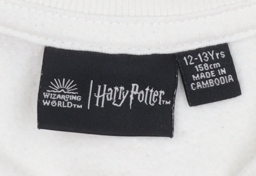 Primark Girls White Harry Potter Graphic Fleece Sweatshirt 12-13 Years