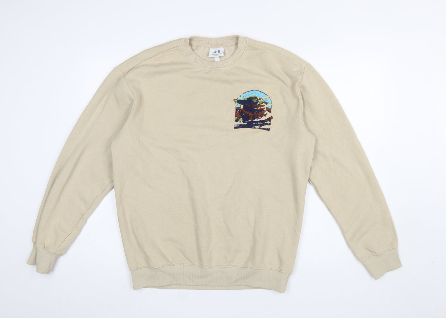 Mens UK Size S H&M Beige Pullover Sweatshirt