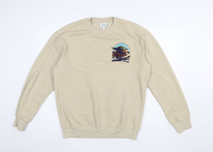 Mens UK Size S H&M Beige Pullover Sweatshirt