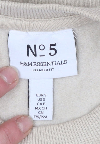 Mens UK Size S H&M Beige Pullover Sweatshirt