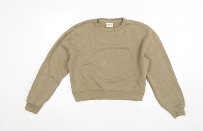 Womens UK Size S Pull & Bear Beige Pullover Sweatshirt