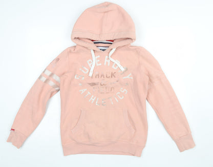 Womens UK Size 10 Superdry Pink Pullover Hoodie