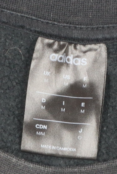 Mens UK Size M adidas Black Pullover Sweatshirt