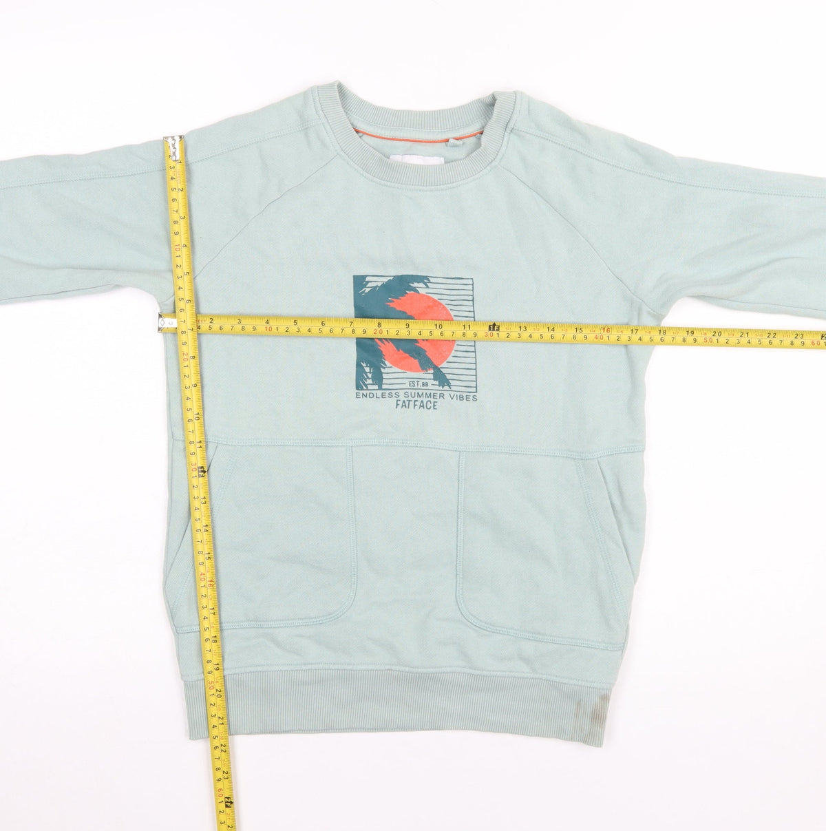 FatFace Boys Green Pullover Sweatshirt 10-11 Years Graphic Print