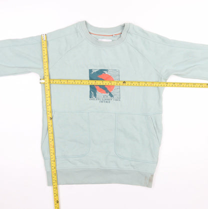 FatFace Boys Green Pullover Sweatshirt 10-11 Years Graphic Print