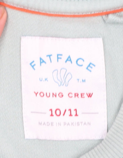 FatFace Boys Green Pullover Sweatshirt 10-11 Years Graphic Print