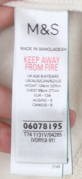 Girls UK Size 8-9 Years Marks and Spencer Ivory Pullover Hoodie