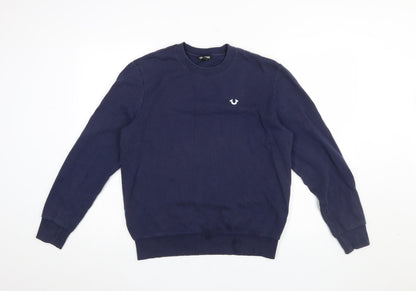 Mens UK Size S True Religion Blue Pullover Sweatshirt