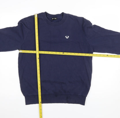 Mens UK Size S True Religion Blue Pullover Sweatshirt
