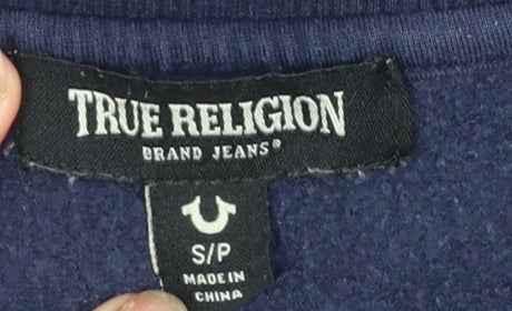 Mens UK Size S True Religion Blue Pullover Sweatshirt