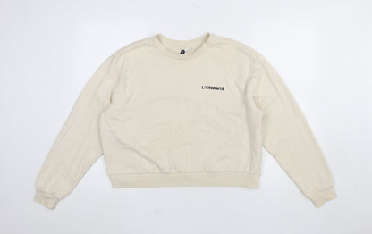 Womens UK Size L H&M Beige Pullover Sweatshirt
