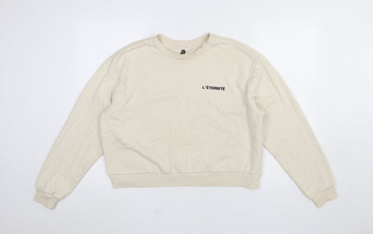 Womens UK Size L H&M Beige Pullover Sweatshirt