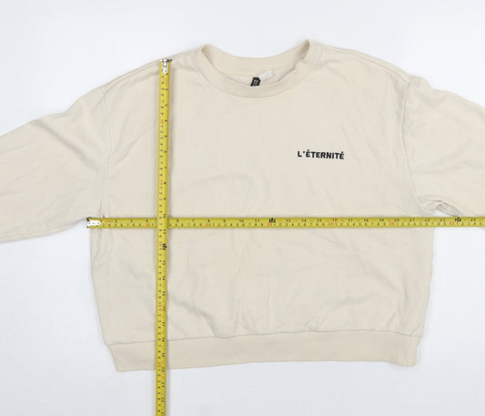 Womens UK Size L H&M Beige Pullover Sweatshirt