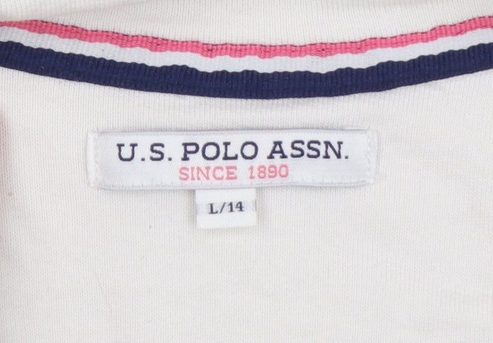 Womens UK Size 14 U.S. Polo Assn. White Pullover Sweatshirt