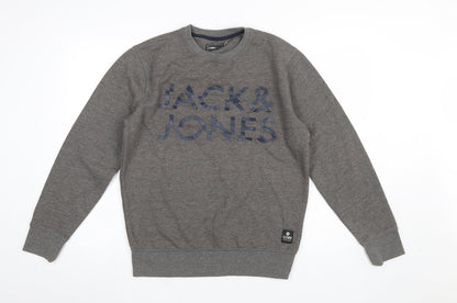 Mens UK Size M JACK & JONES Grey Pullover Sweatshirt